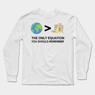 Only Equation You Should Remember Climate Change Global Warming Long Sleeve T-Shirt